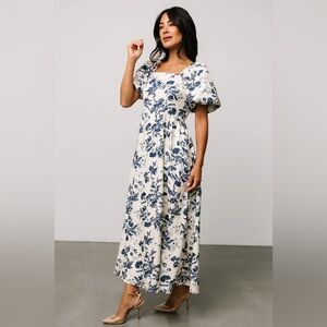 Baltic Born Ivory and Blue Floral Graceland Maxi Dress
